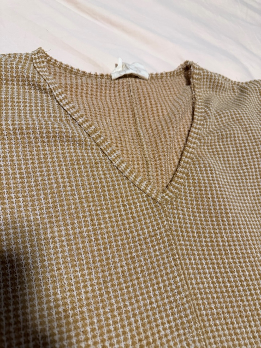 Sadie & Sage Camel and Cream Knit Top